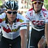 Kim Kirchen et Andy Schleck  l'arrive des championnats nationaux 2008 sur route